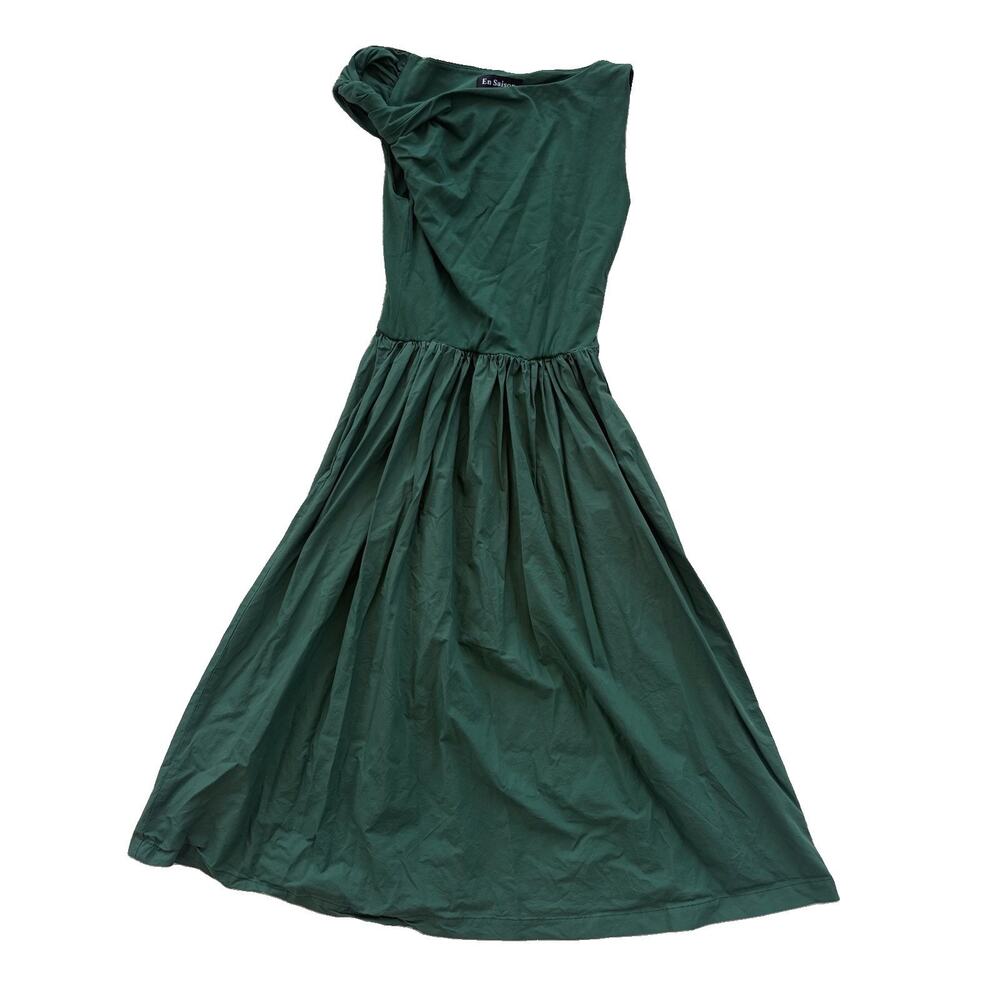 En Saison Size Small Green Adorable Tea Party Asymmetrical Dress FLAW